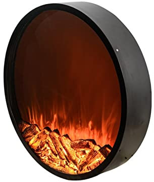 Kamin Elektrische Heizung Kamin Wandkamin Runder Kamin Dekoration Intelligenter Remote-Wandmontage Kamin elektrischer Kamin (Color : Decoration, Plug Type : CN)