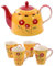 teemando® Set = Kanne Danja Keramik 1,9 l + 4 Becher Danja Keramik, 4-fach sortiert 0,3 l