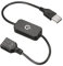 sourcing map LED Berühren Inline Dimmer 5V 3A USB Kabel Taktschalter Controller für Einfarbige Leuchtdioden Streifenlicht Schwarz