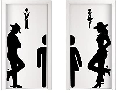 Adesivi wc bagno toilette spogliatoio uomo donna sagome adesive vari colori in vinile per porte pareti vetri in varie misure