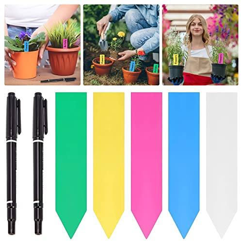 500 Stück Pflanzenschilder,Gartenetiketten Pflanzen Etiketten,Kunststoff Pflanzenetiketten Wetterfest,Garten Pflanzenschilder mit 2 Filzstiften für Kindergarten Topf Gartenpflanze Tags Pflanzen Marker