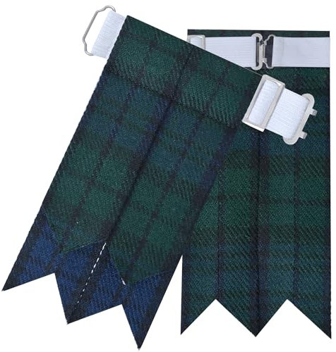 Schottischer Kilt für Herren, Blitze mit schwerem Schnallenversteller, Herren-Clan-Wolle, lässig, einfarbig, kariert, Highland-Kilt, Blitze