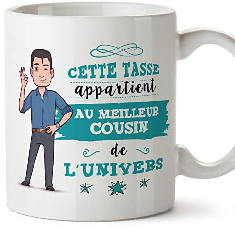 Mugffins Tasses pour COUSIN - En Français - Cadeau original pour COUSIN - Meilleure Famille de l'univers - 11 oz / 330 ml
