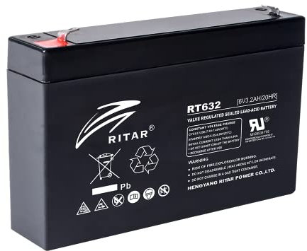 Ritar 6V - 3.2Ah clulite torch and alarm panel battery