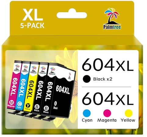 Palmtree 604XL Patronen Kompatibel für Epson Druckerpatronen 604 für epson xp 2205 patronen für Epson XP-3200 XP-3205 XP-4200 für Epson WF-2930 WF-2910 WF-2935 WF2950 (2Schwarz 1Cyan 1Gelb 1Magenta)