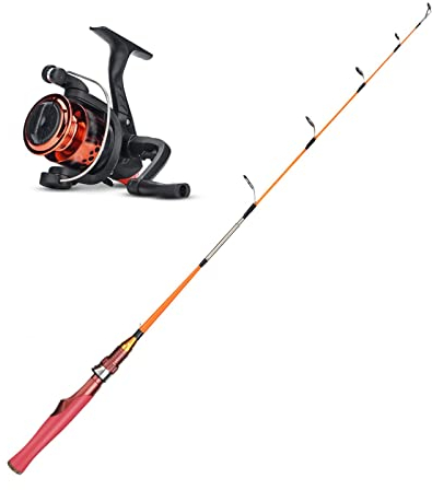 angelrute Angelrute Glasfaser-Eisköder-Angelruten-Kombination (Angelrolle + Eisangelrute + Eisköderhaken) teleskoprute (Color : Fishing Rod+Reel)