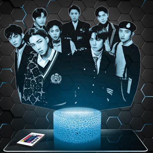 Lampephoto.fr Lampe Ex deko Zimmer Mädchen Lampe 3D Exobjekt k-pop Korea Koreanischer Pop Geschenk gedämpftes Licht Nachtlicht deko Büro. Eigenartig Geschenk Weihnachten Teenager TOP