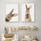 Qeuufieu 2er Moderne Poster Set Kinderzimmer Deko Hase Bilder Leinwand Bild Wandkunst, Rustikale Stil Wandbilder für Wohnzimmer,Schlafzimmer Ostern Deko,ohne Rahmen (40x50cm)