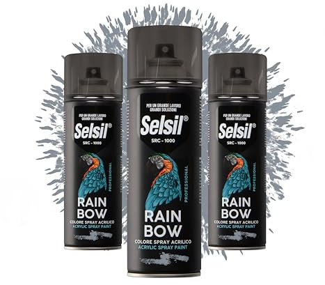 DETERMONDO 3 Bombolette di Vernice Spray Acrilica 400ml Bombolette Spray Colorate Multiuso per Interni ed Esterni (Ral 9006 Bianco Alluminio)