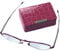 Reading Glasses Pink Foster Grant Foldable Telescopic Frames with Beaded Lanyard +2.50