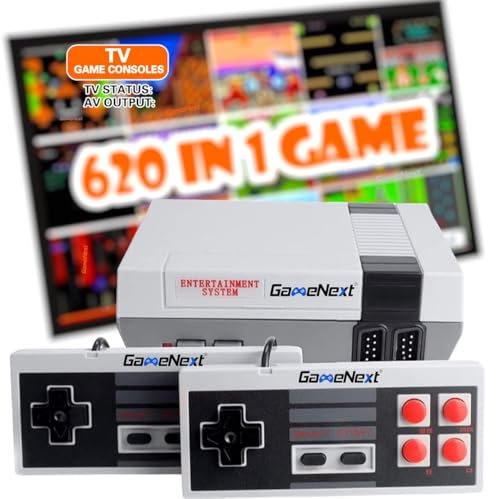 GameNext Retro Game Console,Classic Mini Handheld Video Game Console Built-in 620 Classic Edition Games, AV Output and Dual Game Controllers