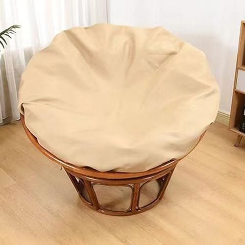 Nur Papasan-stuhlkissenbezüge, Abnehmbarer Papasan-kissenbezug Mit Reißverschluss, Papasan-kissenbezug, Wasserabweisendes Papasan-stuhlkissen(Size:Diameter 120cm (47.2 inches),Color:Khaki-Farbe)