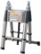Lucn 5m Thickened Telescopic Ladder, 16.5ft Extendable, A-Frame, Anti-Slip, Stainless Steel, 150kg Load Capacity