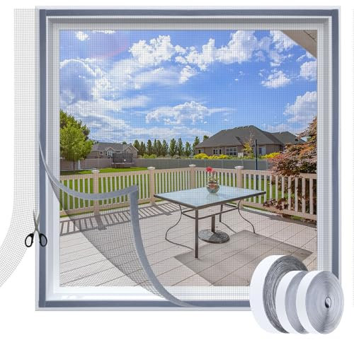 URBZUE Mosquitera para Ventanas 130 * 150cm, Pantalla Mosquitera Universal, Malla para Mosquitera de Fibra de Vidrio, Tamaño de la Ventana DIY, Protección contra Mosquitos y Moscas