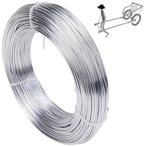 3mm x 10m aluminum craft wire,crafting bendable metal modelling flexible wire weaving,anodized aluminum wire for hobby craft,sculpting,jewelry making,skeleton,floral making-silver