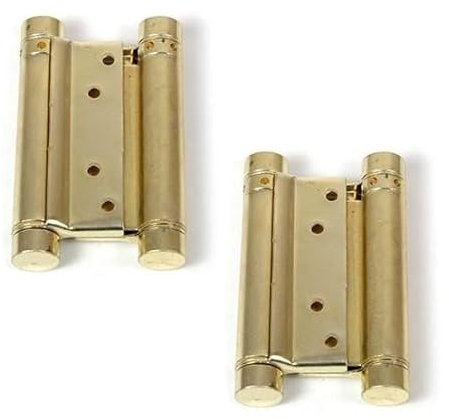 2 Pezzi Cerniera a molla bommer Doppia azione per porta 100mm Colore Nichel Acciaio Nichelato Oro Dorata Bronzo Bronzata (Oro)