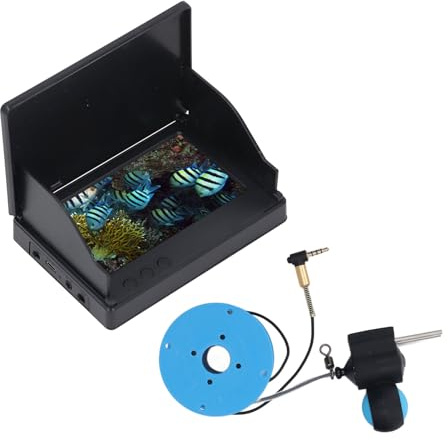 Lazmin112 Unterwasser-Angelkamera, Tragbarer Video-Fischfinder, 4,3-Zoll-Screen, 220-Grad-Ultraweitwinkelobjektiv, 1080P, 5MP-Sensor, 10000-mAh-Akku für EIS, See, Boot (20 m / 65,6ft Kabel)