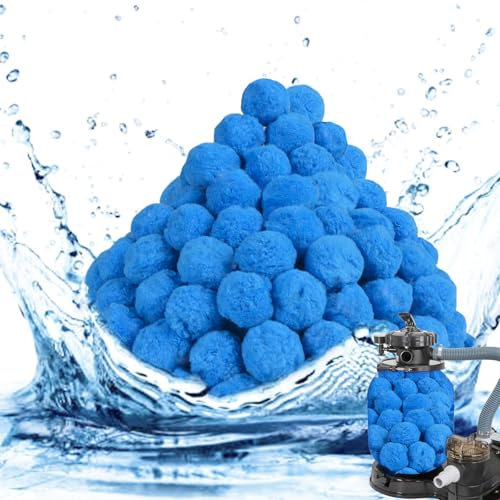 3.1 LBS Blue Pool Filter Balls for Sand Filter, New Efficient Pool Filter Media Balls for Swimming Pool Sand Pump, Eco-Friendly Filter Balls Equals 110 lbs Pool Filter Sand for All Sand Filter System