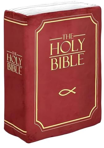 Sirseon Purple Heilige Bibel Kissen Gemütliches Glaube Bibel Kissen Buchform Holy Bible Stuffed Kissen 33x22,3cm Aufklappbares Plüschkissen Als Buch, Christliches Geschen Weiches Mit Bibel-Design