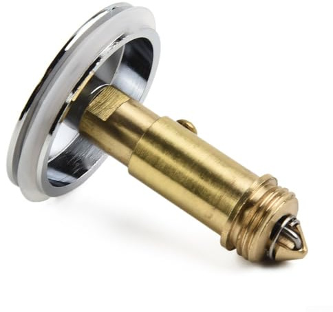 Bonde de lavabo à bouton-poussoir de 38 mm avec mécanisme à ressort en laiton plaqué chrome