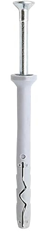 Design61 50x Nageldübel Dübel mit gehärtetem Senkkopf Nagel PZ3 Kreuzschlitz Nylon Schlagdübel für Beton Stein Vollziegel Schnellmontage für Innen & Außen (8 x 100 mm, 50, Stück)