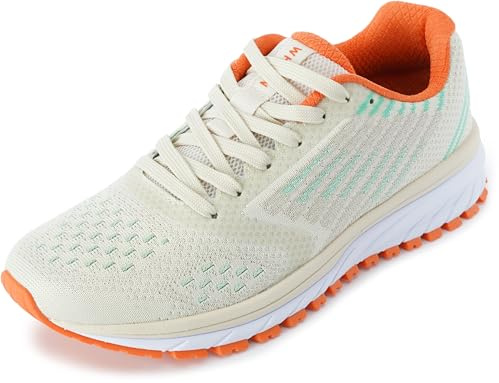 WHITIN Chaussures de Course Unisexes Chaussures de Sport pour Femme Chaussures de Fitness Légères Et Confortables pour La Marche Beiges 45