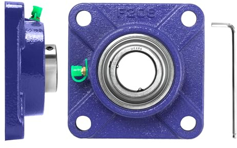 2 Stück UCF206 Vierkant Flanschlager Ø 30 mm Wellendurchmesser mit Massiver Grauguss Gehäuse,Schmiernippel aus Messing, Generisch Spannlager,Lagerstahl Quadratische Flansch Lager für Industrie
