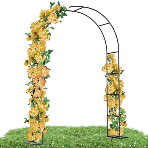 Suusolny Arbre à rosiers en métal pour jardin destiné aux plantes grimpantes Arc de jardin en métal, indépendant, support pour rosiers, treillis de support, aide à l’escalade, arc de jardin pour
