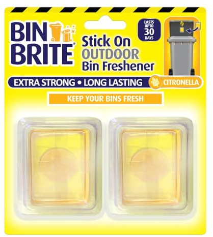 Large Stick On Bin Freshener With Citronella – Bin Odour Neutraliser & Insect Deterrent for Indoor & Outdoor Bins, Long Lasting Freshness (Pack Of 1)