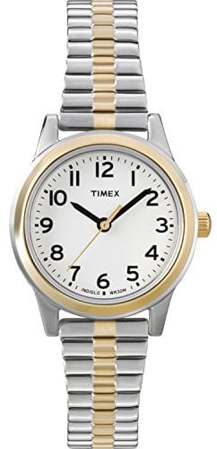 Timex Women's Essex Ave 25mm Watch, Two-Tone/White, Classic