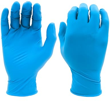 SHOWA 7500PF Biologisch Abbaubarer, 100% Nitril, Puderfrei Einmalhandschuh, 240 mm Lang, 0,10 mm Dick, Blau, S