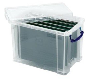 2 X Really Useful Filing Box Plastic with 10 suspension files A4 19 Litre W290xD255xH395mm Ref 19C&10susp