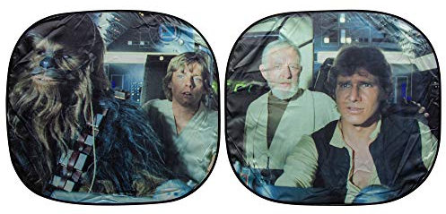 Plasticolor 003747R01 - Parasol para Ventana Lateral de Coche, camioneta o Todoterreno, diseño del Halcón Milenario de La Guerra de Las Galaxias, 1 Paquete de 2 Unidades