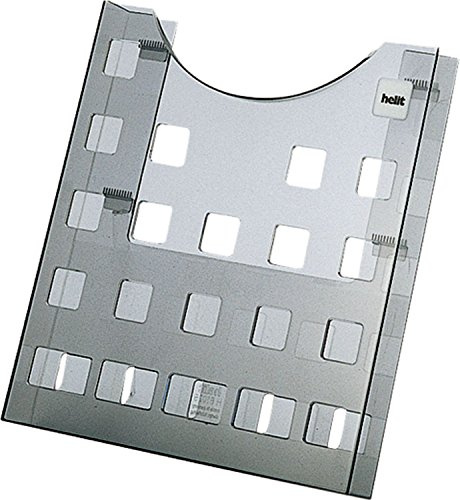 helit H6102508 - Einzel-Prospekttasche für DIN A4, Hochformat, Lochdekor, grau-transparent