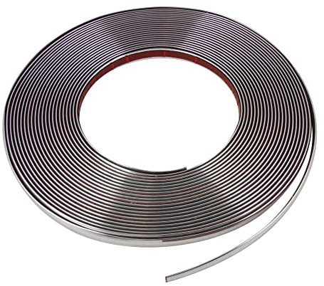 sourcingmap Chrome Silver Tone 15mm x 12M Trim Strip Decoration for Car