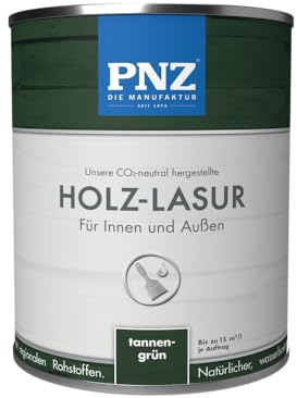 PNZ Holzlasur für Innen und Außen | lösemitttelfreie Farblasur | Nachhaltig hergestellt mit regionalen Rohstoffen | für alle Hölzer, auch Bienenhäuser, Gebinde:10L, Farbe:tannengrün