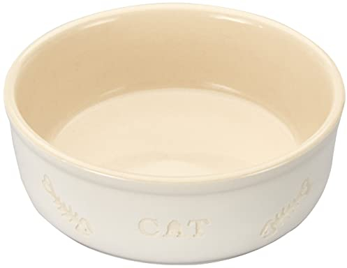 Nobby Katzen Keramiknapf Cat weiß / beige Ø13,5 x 5 cm, 0,25 ltr.
