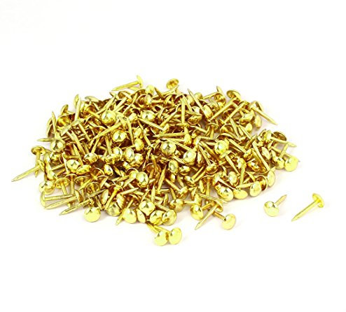 sourcing map Clou Tapissier 6mm x 14mm Clou Ameublement Meuble Punaise Doré 300Pcs