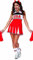 FIESTAS GUIRCA Superstar Cheerleader Kostüm Damen - Größe S 36 – 38 - Rotes Cheerleader Outfit Fastnacht, USA High School Mädchen Kostüm, Fasching Kostüme für Erwachsene, Cheerleader Kleid Outfit