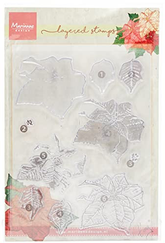 Marianne Design Tiny's Weihnachtsstern-Stempel-Set, transparent, Synthetisches Material, 22,7 x 12,9 x 0,4 cm