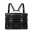 ECOSUSI Sac Cartable Vintage Femme Sac à Dos pour Ordinateur Portable 15,6 Pouces Sacs Bandoulière Sac à Main Malette Bureau, Bandoulière Démontable, Noir, L