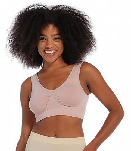 MAGIC Bodyfashion Damen Komfort-BH aus Baumwolle, Comfort Bra Bamboo Bügellos, Natürliches und Nahtloses Material, Rose L