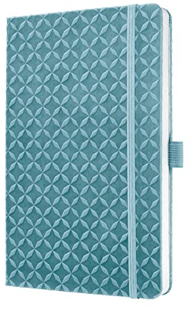SIGEL JN119 Notizbuch A5 liniert blau, Tagebuch Jolie, Hardcover, Gummiband, Stifteschlaufe, Einstecktasche, vegan, aus nachhaltigem Papier
