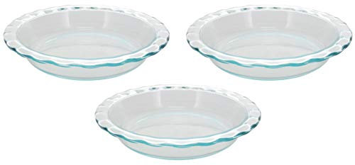 Pyrex Fluted Rim Glass Pie Plates - 3 Pack Made in the USA