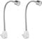 ledscom.de 2 Stück Steckdosenleuchte/Leselampe LESCH, Schwanenhals, chrom/weiß, 1x GU10 max. 10W