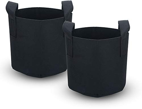 Intirilife 2X Sac de Plantation en Tissu Non tissé 38 litres -10 Gallon- 40 x 30 cm - Cache-Pot de Plantes avec poignées pour Le Jardin, la Serre - Bac de Plantation Sac de Plantation