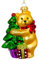 Krebs Glas Lauscha - Decorazione natalizia/decorazione per albero di Natale in vetro – Ciondolo natalizio – Motivo: albero di Natale con orso – Dimensioni: circa 10 cm