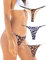 Perizoma da Donna Sexy Hot Filo Tanga Mutande in Cotone Senza Cuciture Intimo Pacco da 3 Slip (Serie Leopard, Small)