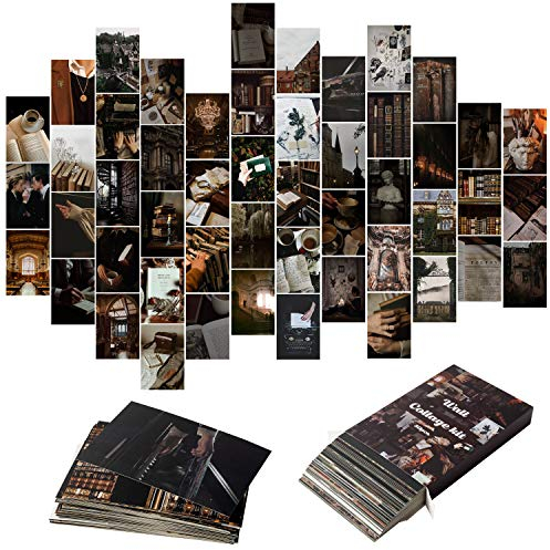 YINGENIVA 50-teiliges Wand-Collage-Set mit ästhetischen Bildern von Dark Academia, Fotosammlung im Retro-Stil, Collage, Wohnheim-Dekoration für Jugendliche und junge Erwachsene, Wanddruck-Set, kleine