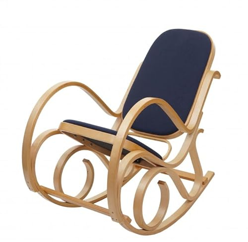 Mendler Schaukelstuhl M41, Schwingsessel Fernsehsessel, Massiv-Holz - Eiche-Optik, Stoff/Textil anthrazit-grau